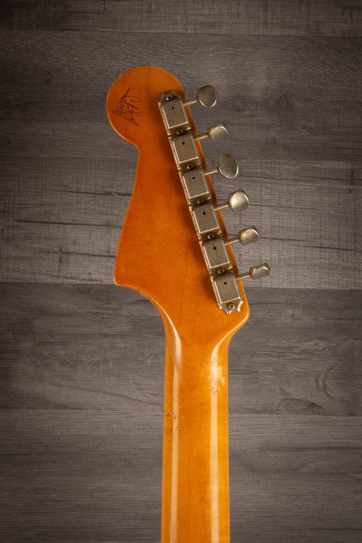 USED - Fender Carlos Lopez Masterbuilt '62 Jazzmaster (2021) - Faded Fiesta red over sunburst Heavy relic.