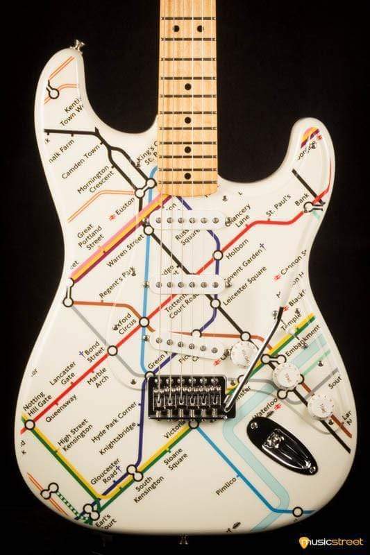 USED - Fender Stratocaster Made In Mexico - Limited Edition London Underground Map