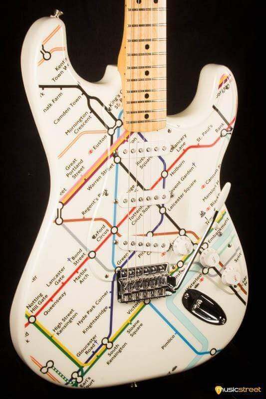 USED - Fender Stratocaster Made In Mexico - Limited Edition London Underground Map