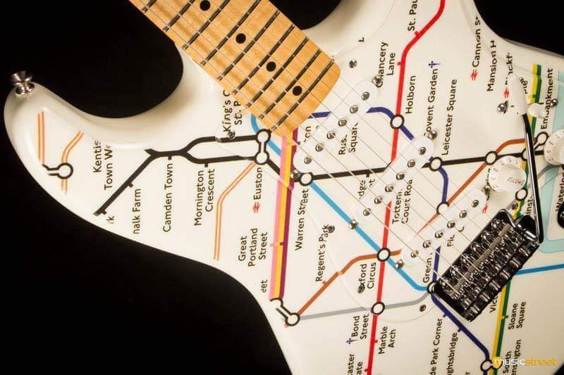 USED - Fender Stratocaster Made In Mexico - Limited Edition London Underground Map