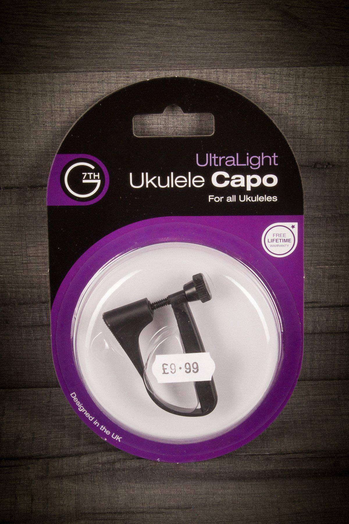 G7Th Capo Ultralight Ukulele - Black - MusicStreet