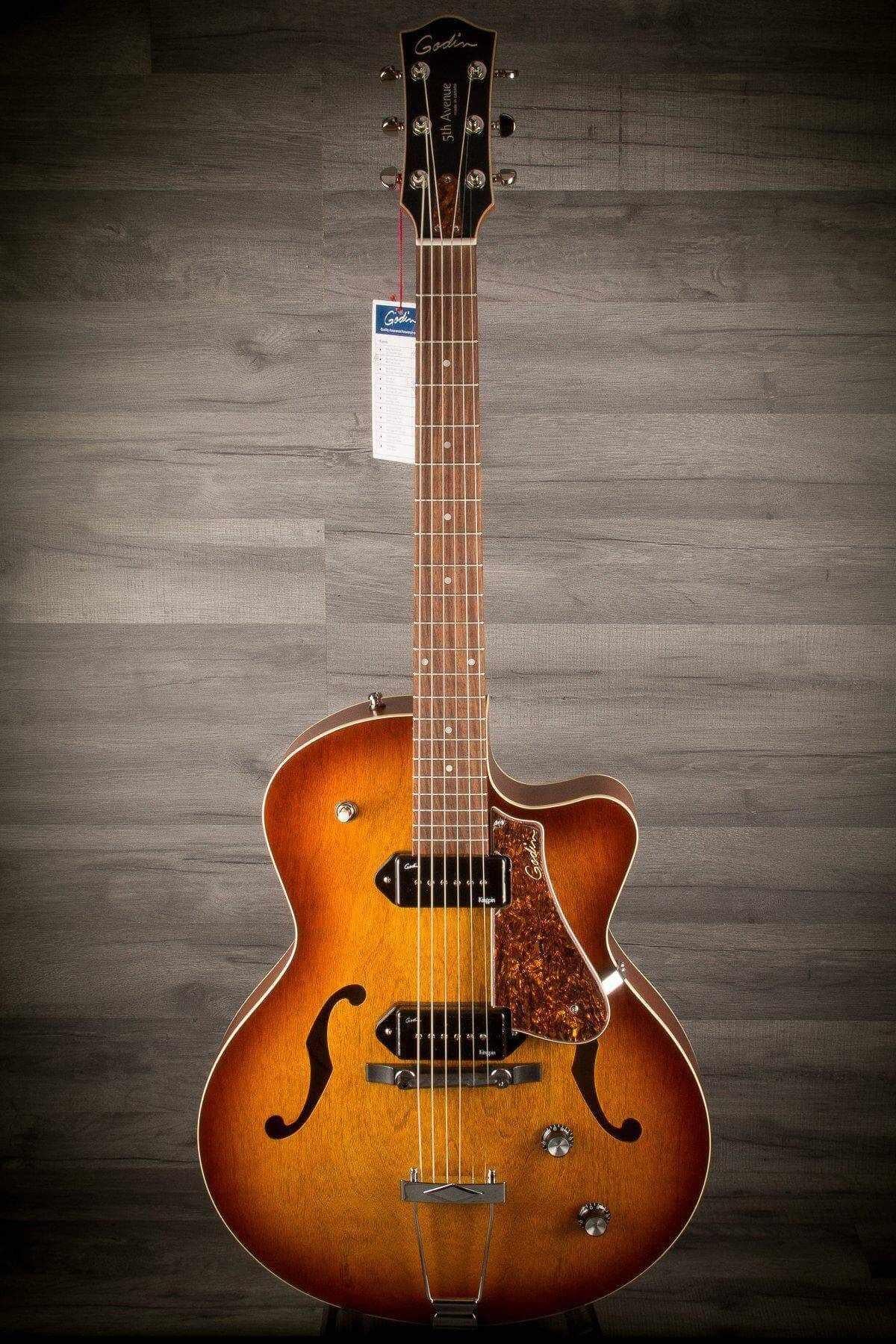 Godin 5th Avenue Kingpin Dual P90 - Cognac Burst