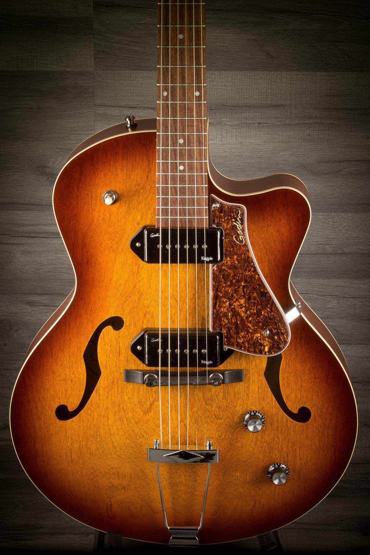 Godin 5th Avenue Kingpin Dual P90 - Cognac Burst