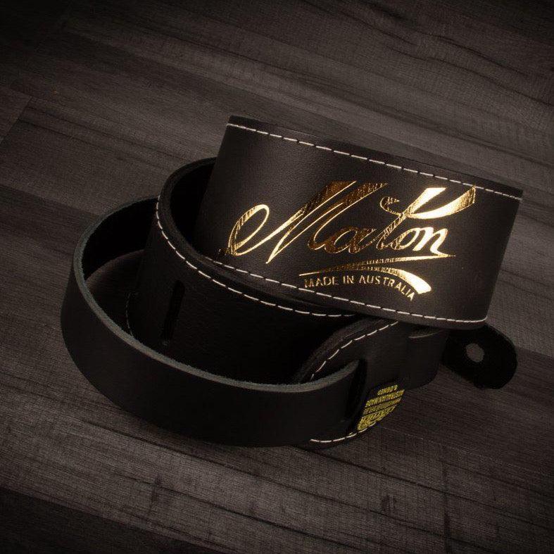 Maton Leather single layer guitar strap - Black