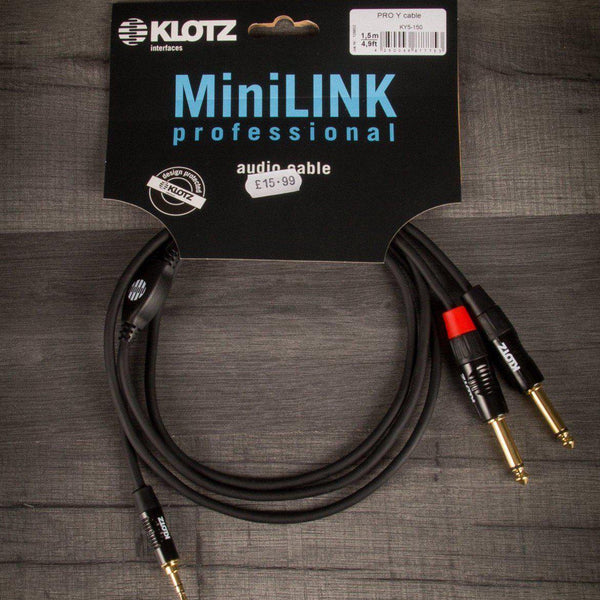 Klotz Accessories Klotz Y-Cable 3.5mm Twin Jack Cable -1.5m