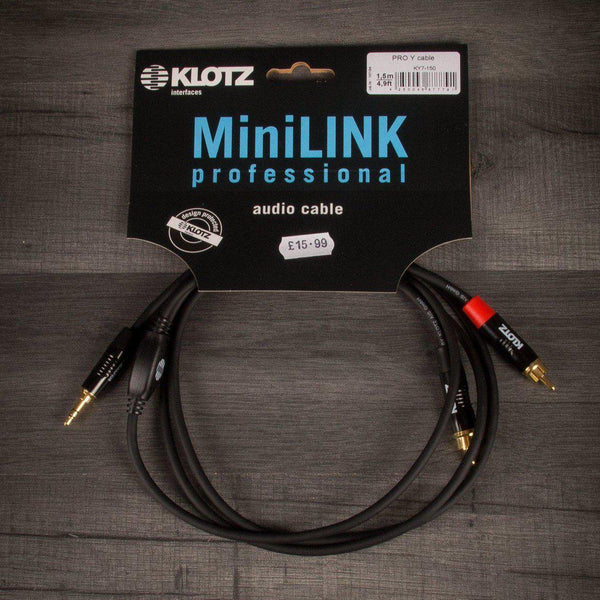 Klotz Accessories Klotz Y-Cable 3.5mm Twin RCA Cable -1.5m