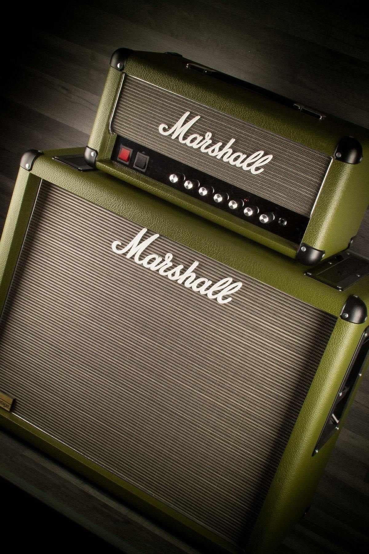 USED - Marshall 2525H Silver Jubilee Head & Cab - Custom Green Tolex