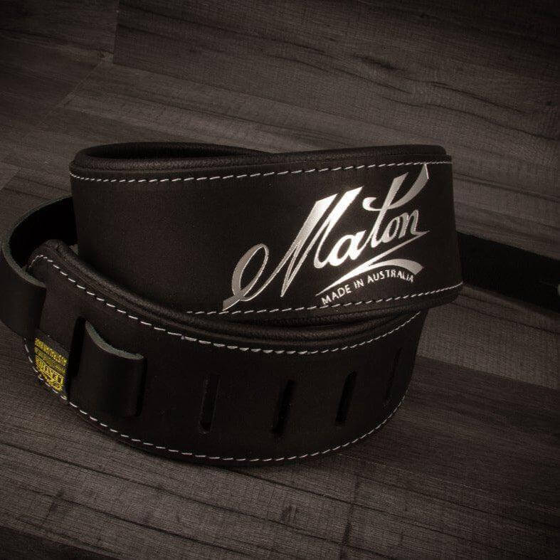 Maton Leather double layer padded guitar strap - Black