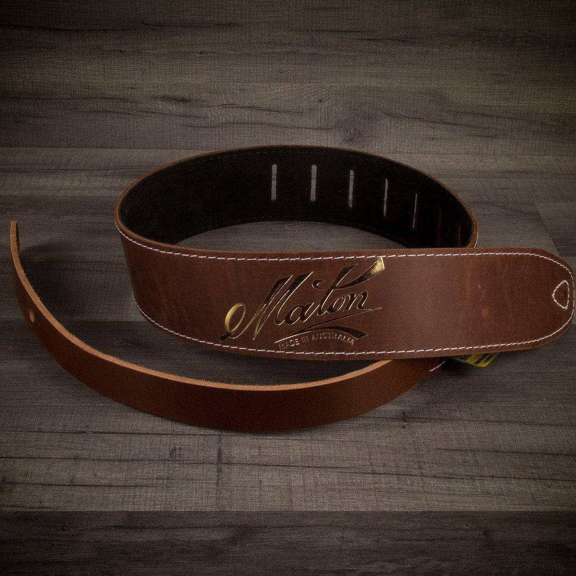 Maton Leather single layer guitar strap - Tan