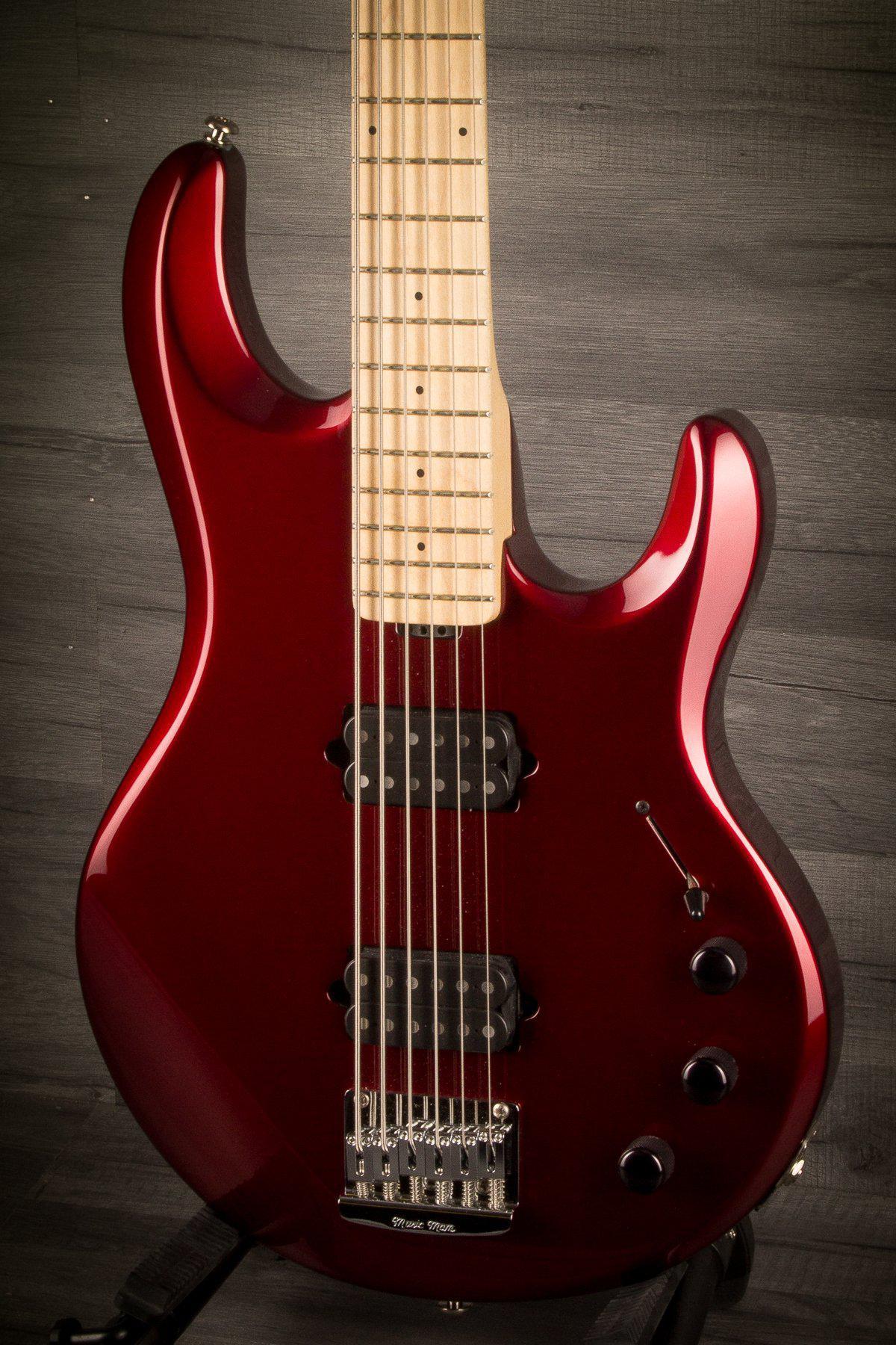 MusicMan Bass Guitar MusicMan Silhouette Bass 6, Maple Neck , Candy Red