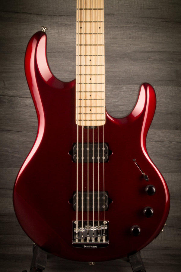 MusicMan Bass Guitar MusicMan Silhouette Bass 6, Maple Neck , Candy Red