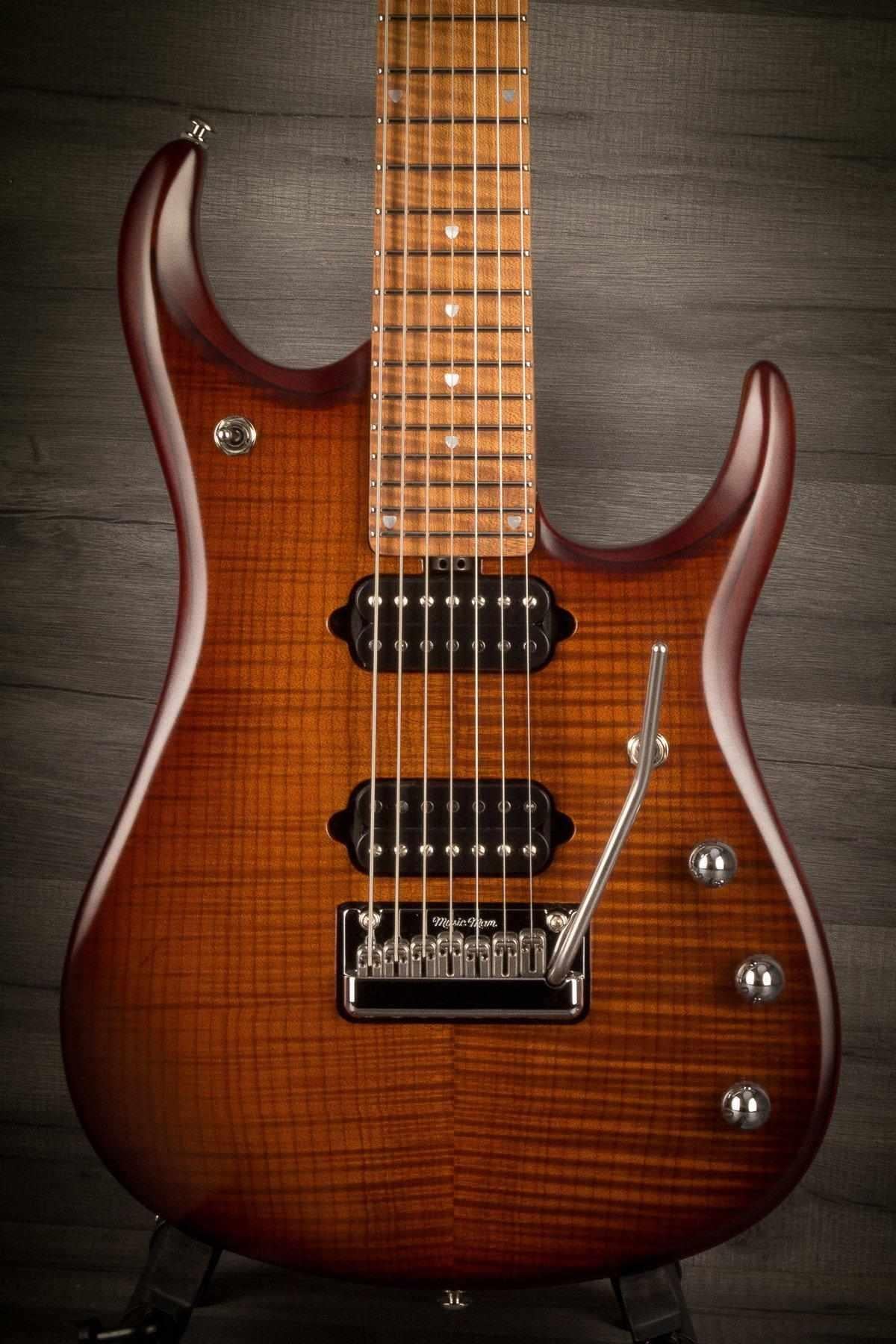 MusicMan JP15 7 String Sahara Burst Flame Maple