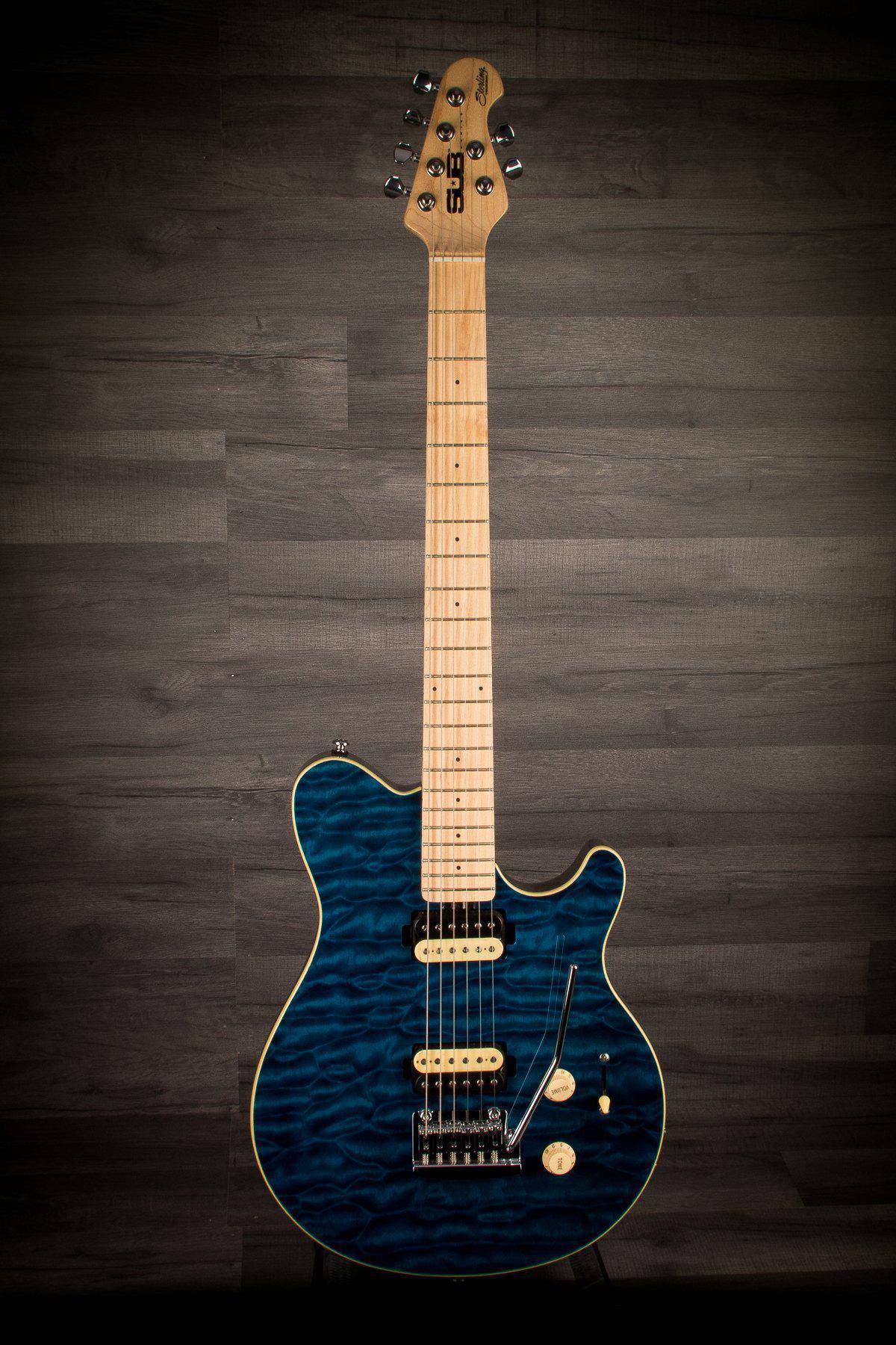 MusicMan Sterling SUB AX3 - Transparent Blue - MusicStreet