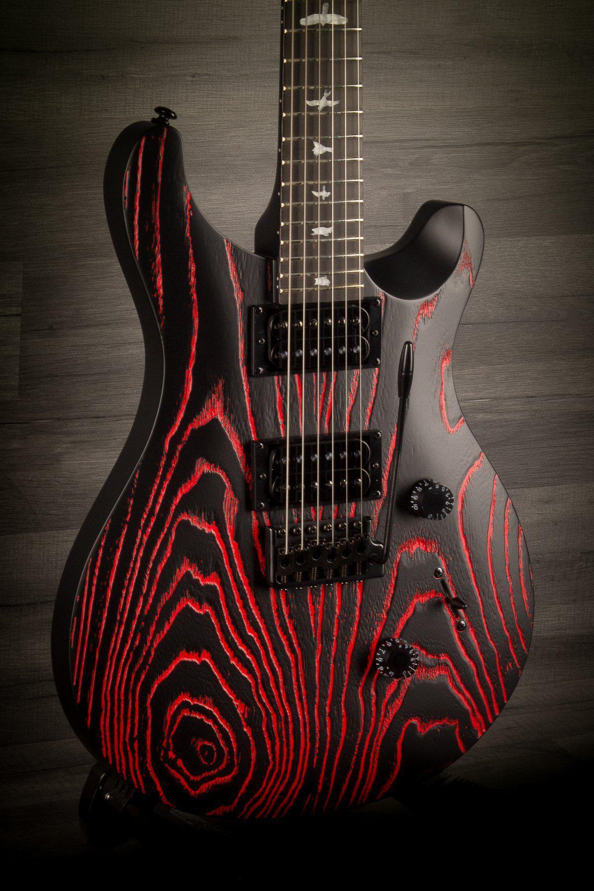 PRS SE Custom 24 Swamp Ash Sand Blasted Fire Red - MusicStreet