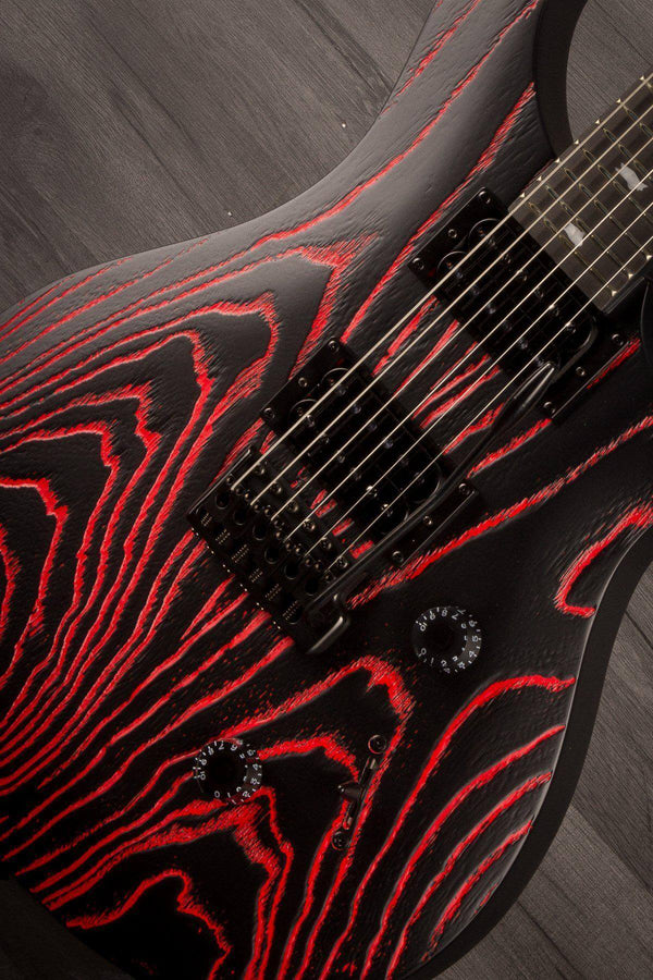 PRS SE Custom 24 Swamp Ash Sand Blasted Fire Red - MusicStreet