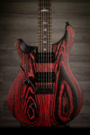 PRS SE Custom 24 Swamp Ash Sand Blasted Fire Red LEFT HAND - MusicStreet