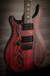 PRS SE Custom 24 Swamp Ash Sand Blasted Fire Red LEFT HAND - MusicStreet