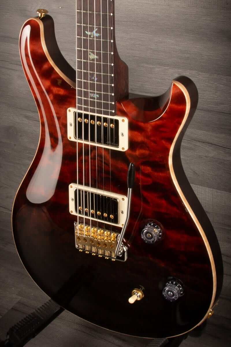 PRS Wood Library Custom 22 Fire Red Black Fade Quilt - solid Rosewood neck