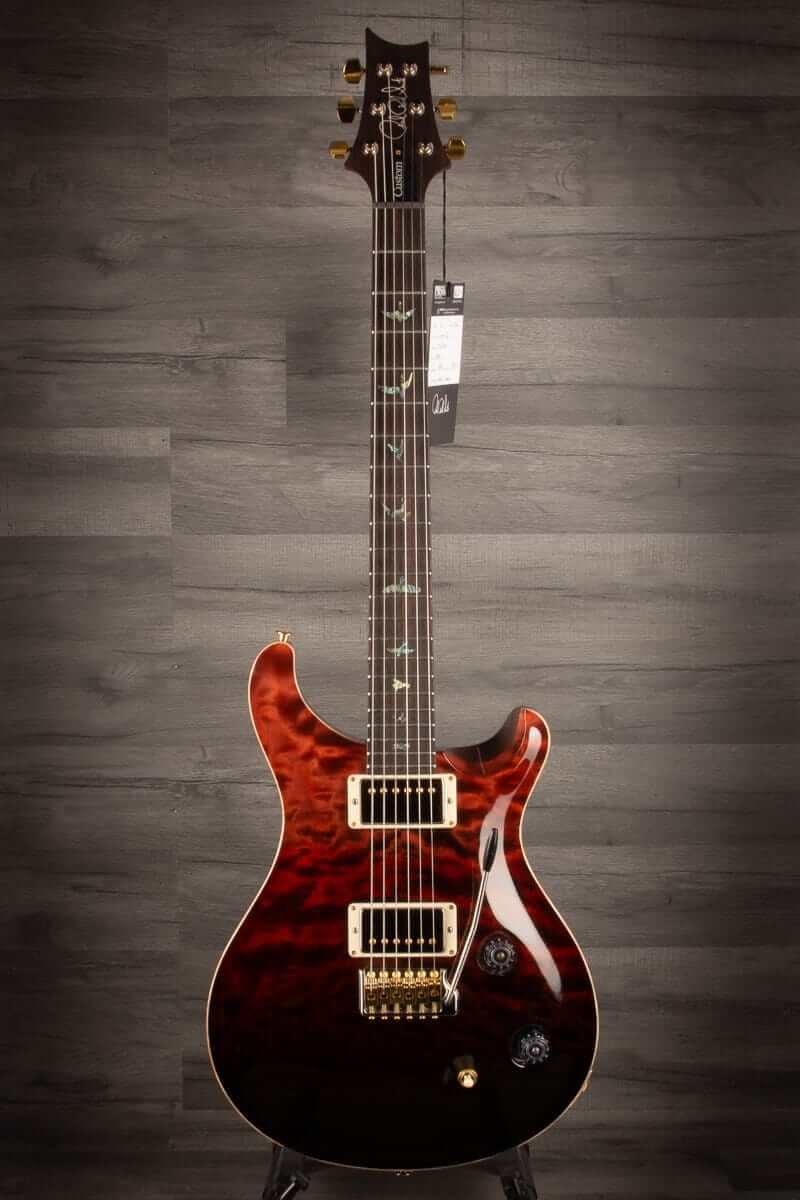 PRS Wood Library Custom 22 Fire Red Black Fade Quilt - solid Rosewood neck