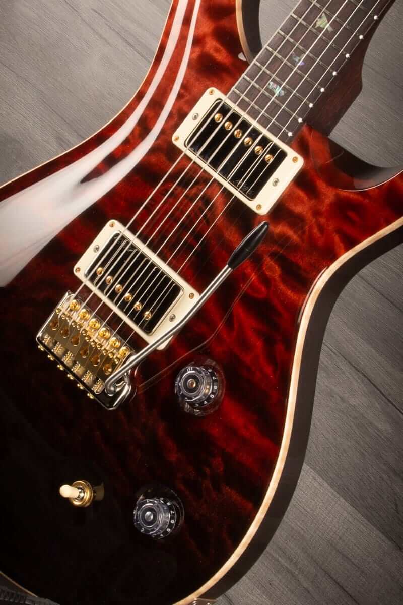 PRS Wood Library Custom 22 Fire Red Black Fade Quilt - solid Rosewood neck