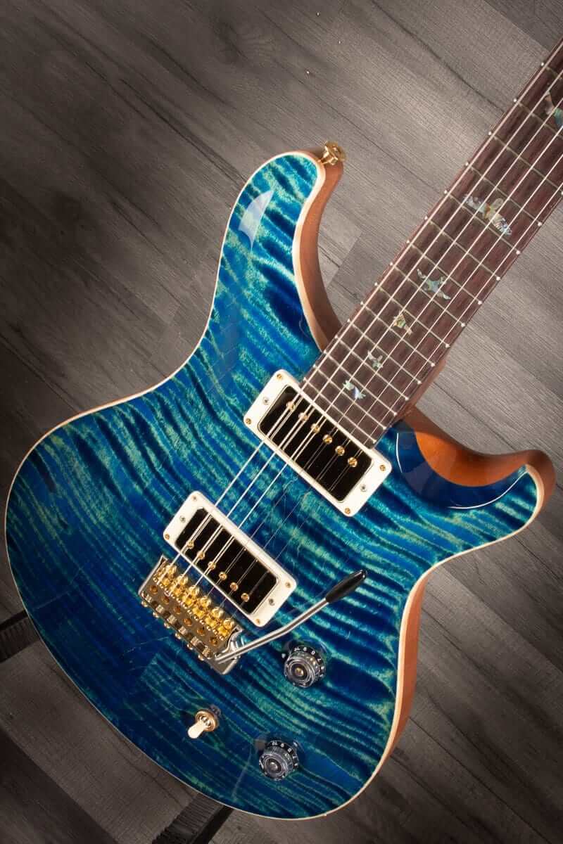 PRS Wood Library Custom 22 River Blue Flame top - solid Rosewood neck