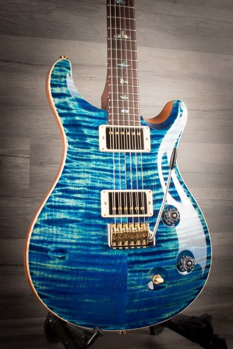 PRS Wood Library Custom 22 River Blue Flame top - solid Rosewood neck