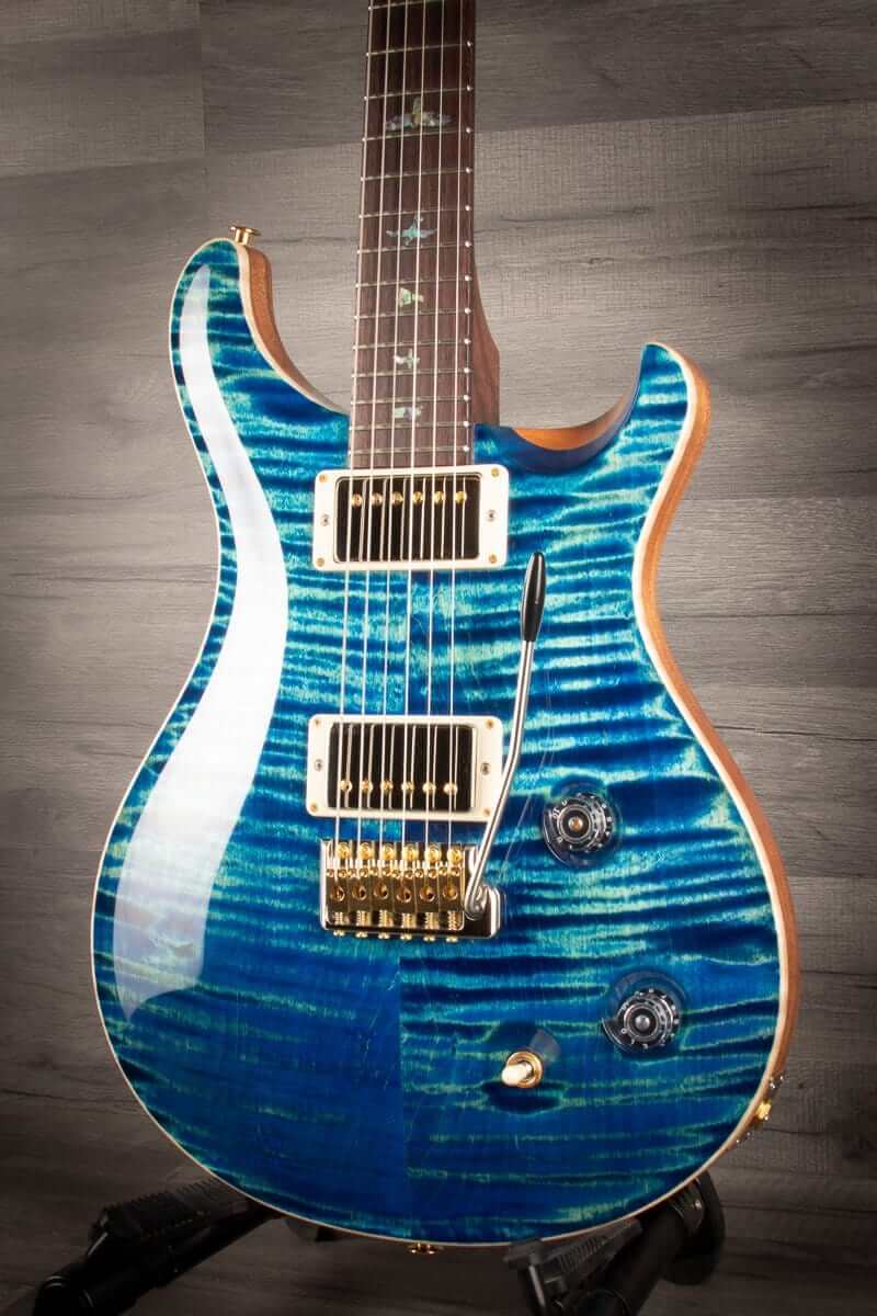 PRS Wood Library Custom 22 River Blue Flame top - solid Rosewood neck