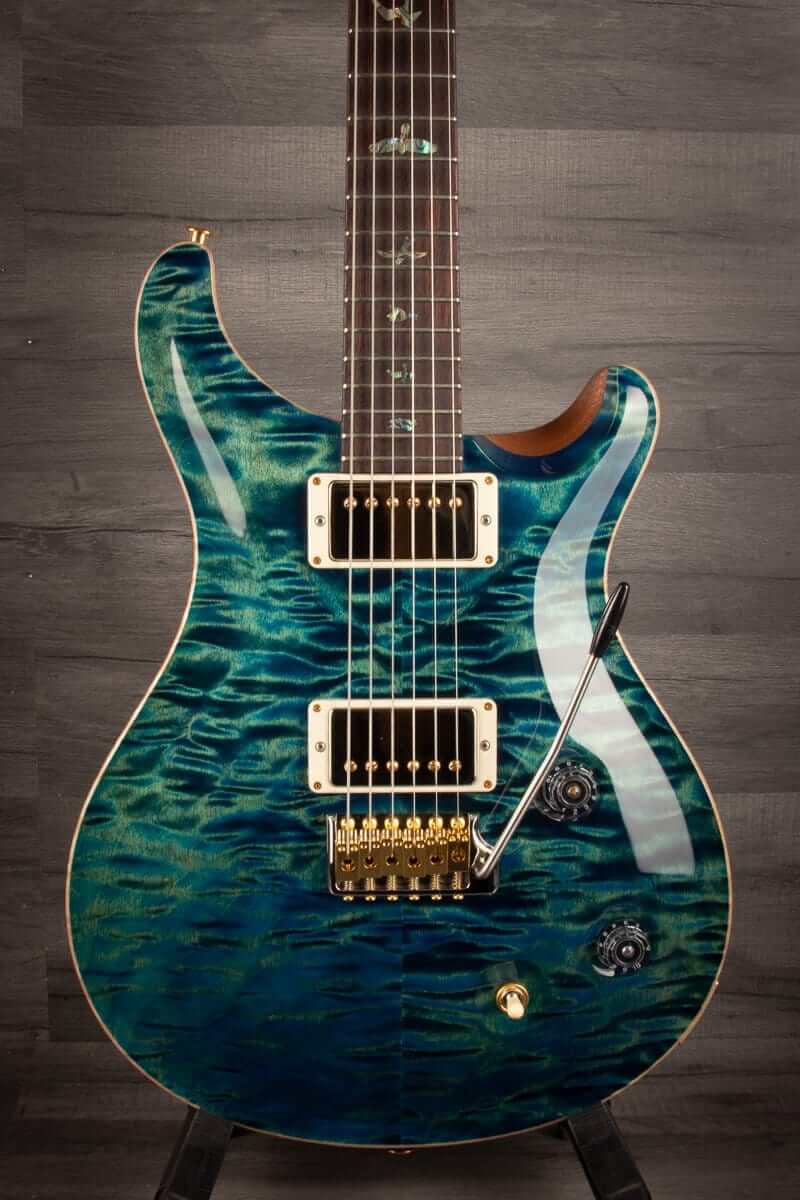 PRS Wood Library Custom 22 River Blue Quilt top - solid Rosewood neck