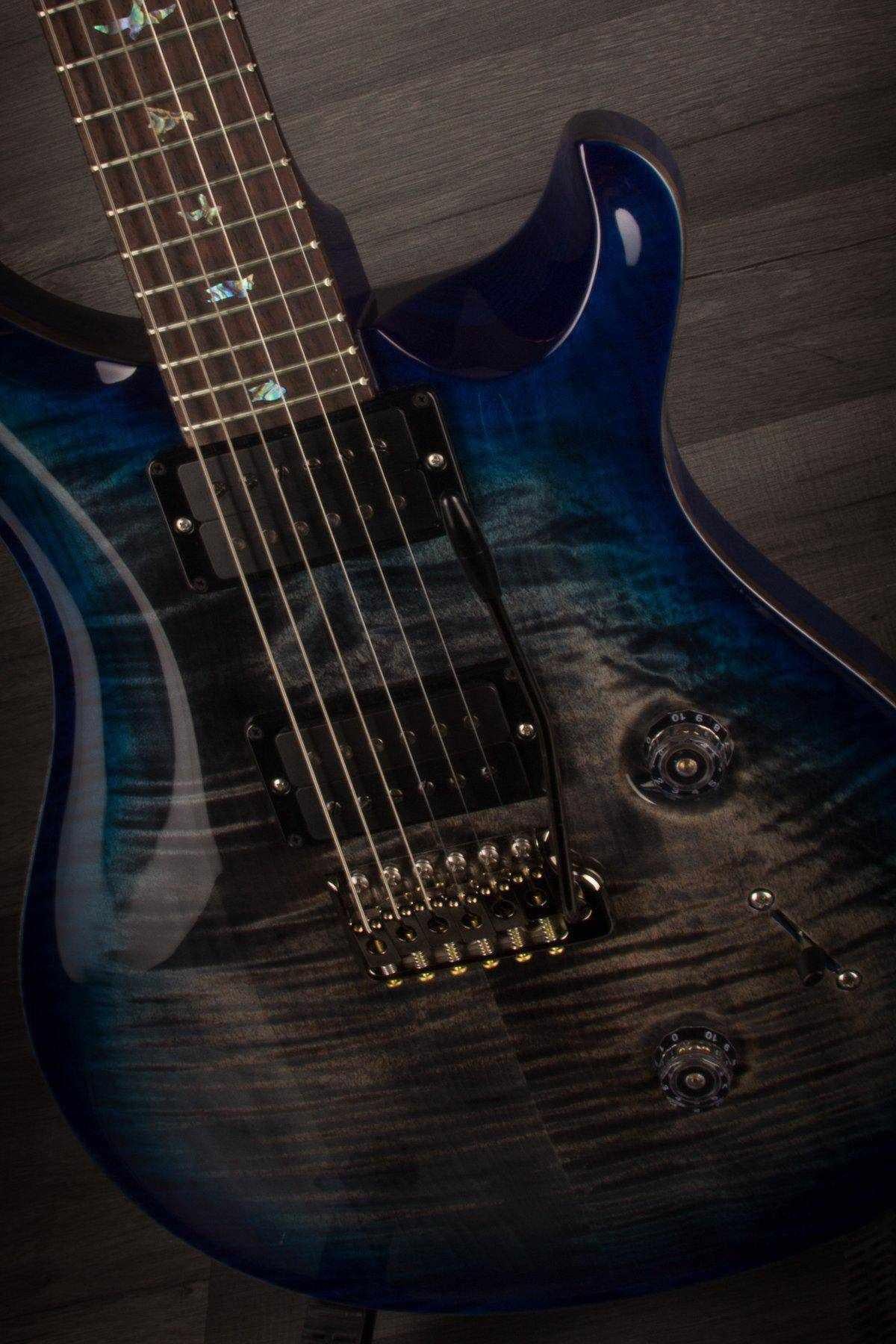 USED - PRS Custom 24 Wood Library Charcoal Blueburst S#236691
