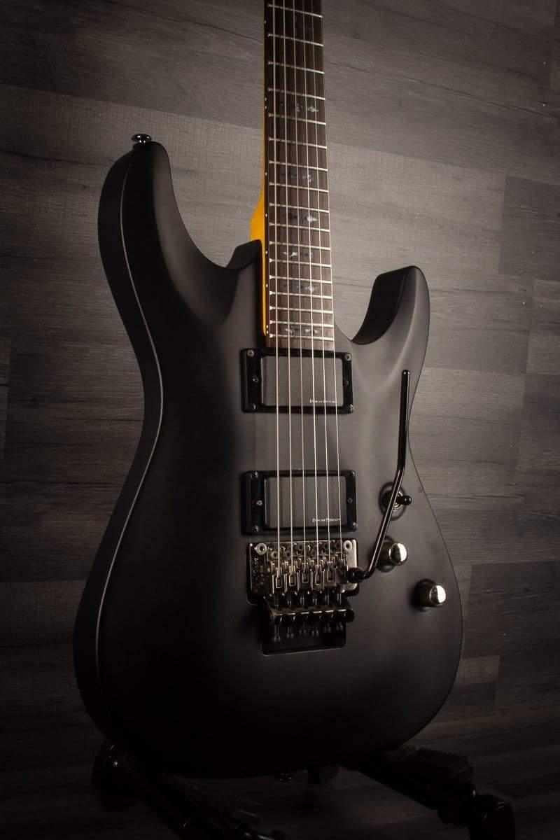 USED - Schecter Demon 6 FR - Aged Black Satin, inc Schecter hard case