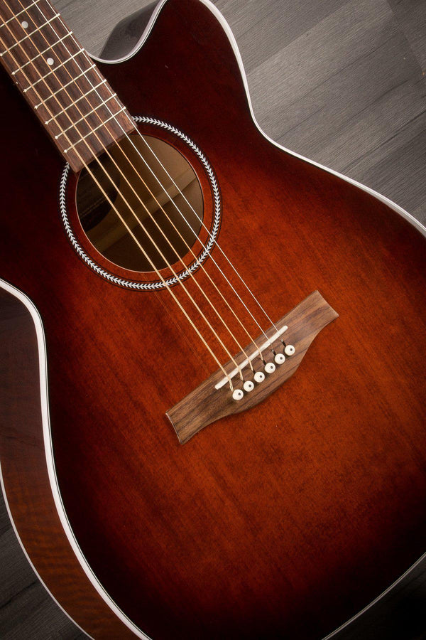 Seagull Acoustic Guitar Seagull Performer CW Concert Q1T Electro Acoustic - Burnt Umber