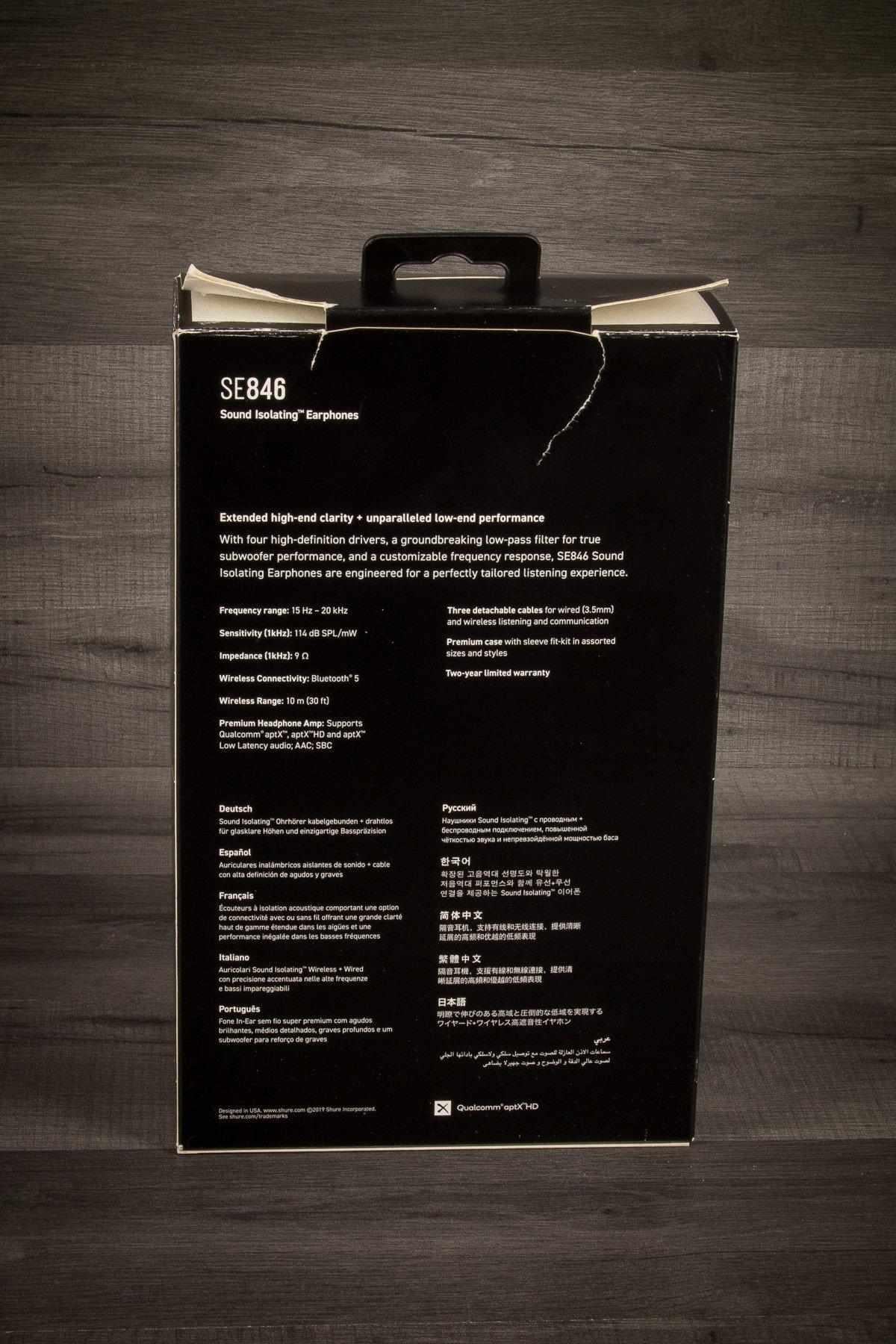 Shure SE846-K+BT2-EFS *B-Stock Damaged box (opened)*