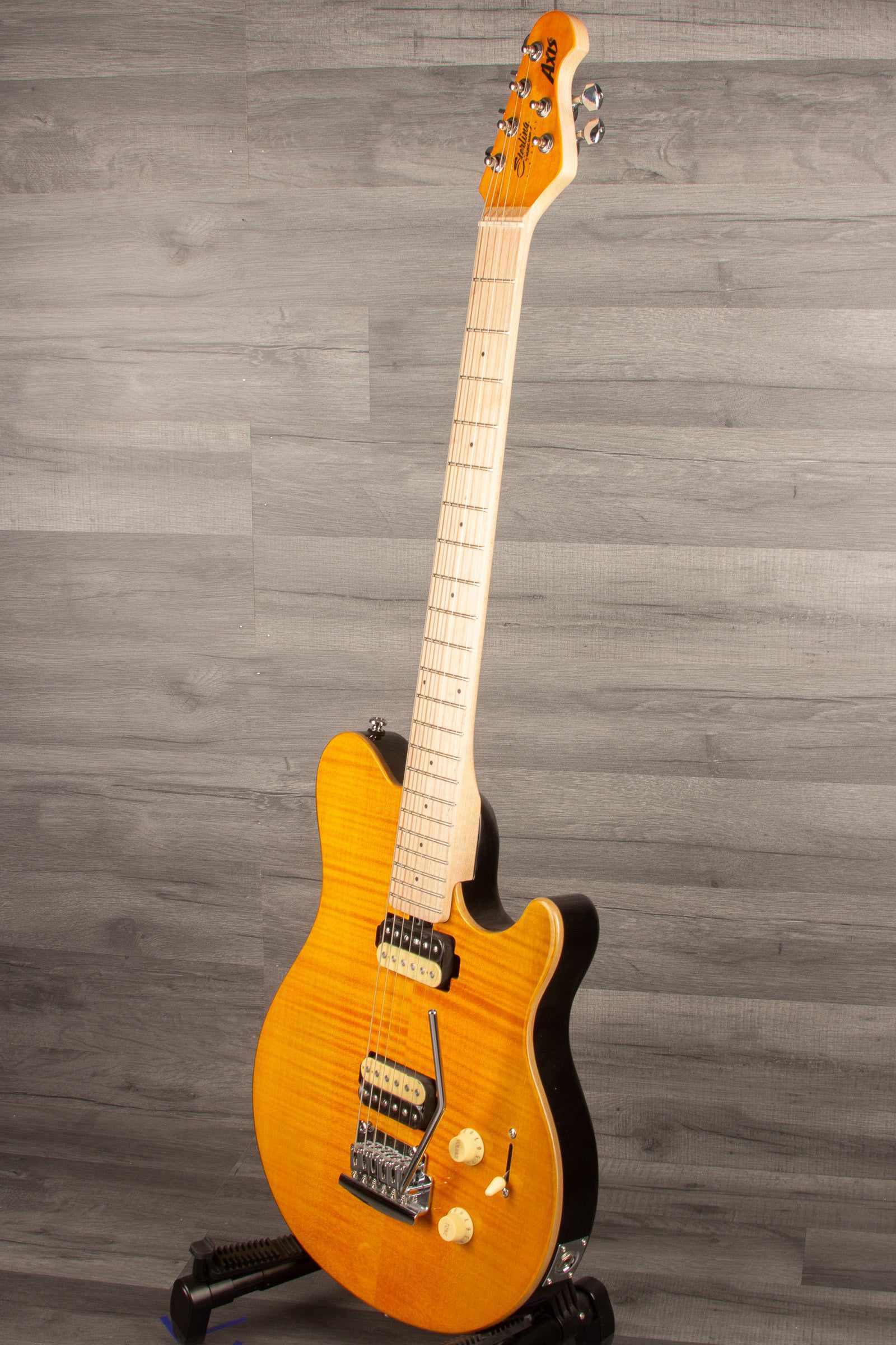 MusicMan Sterling Axis Flame Maple - Trans Gold