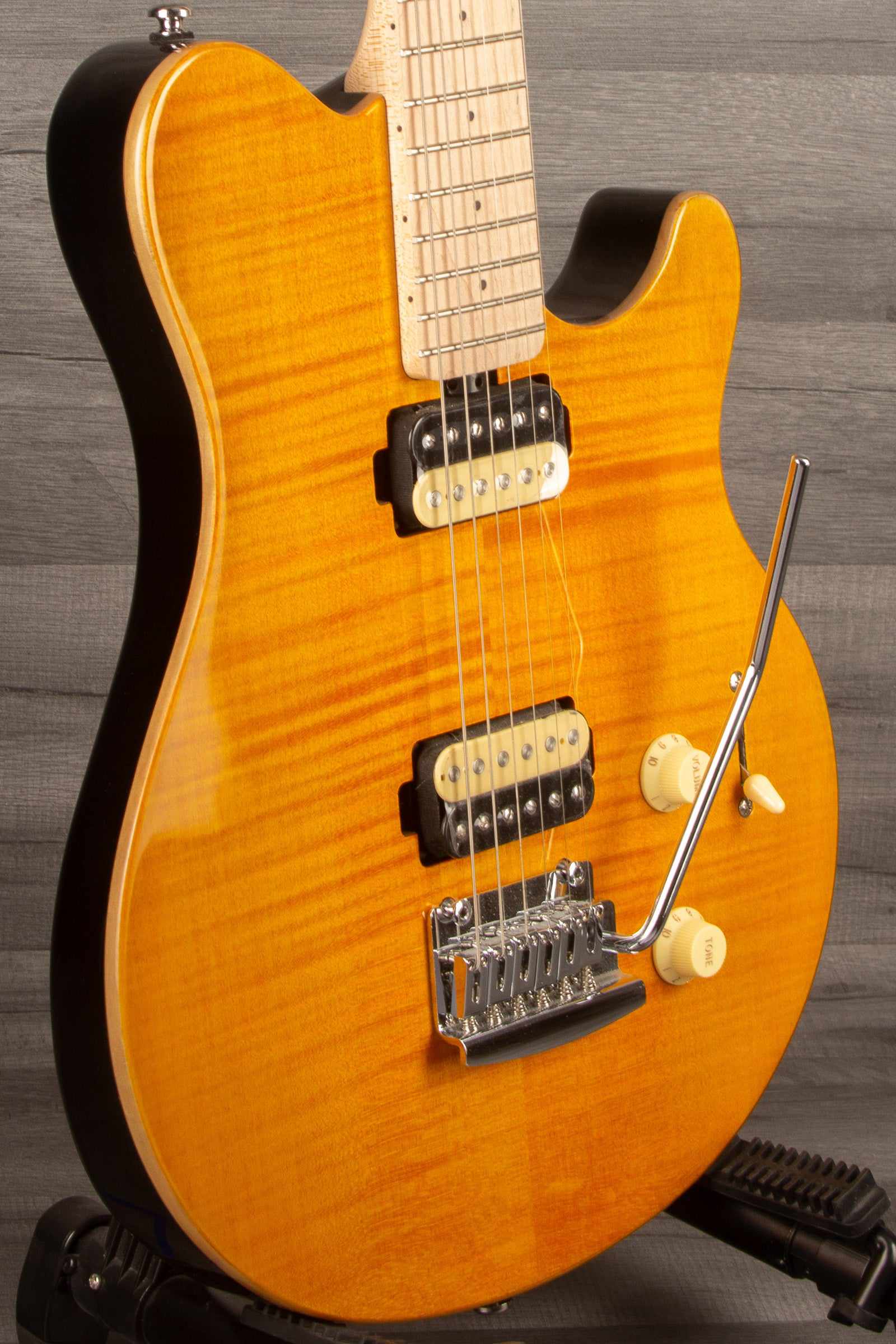 MusicMan Sterling Axis Flame Maple - Trans Gold
