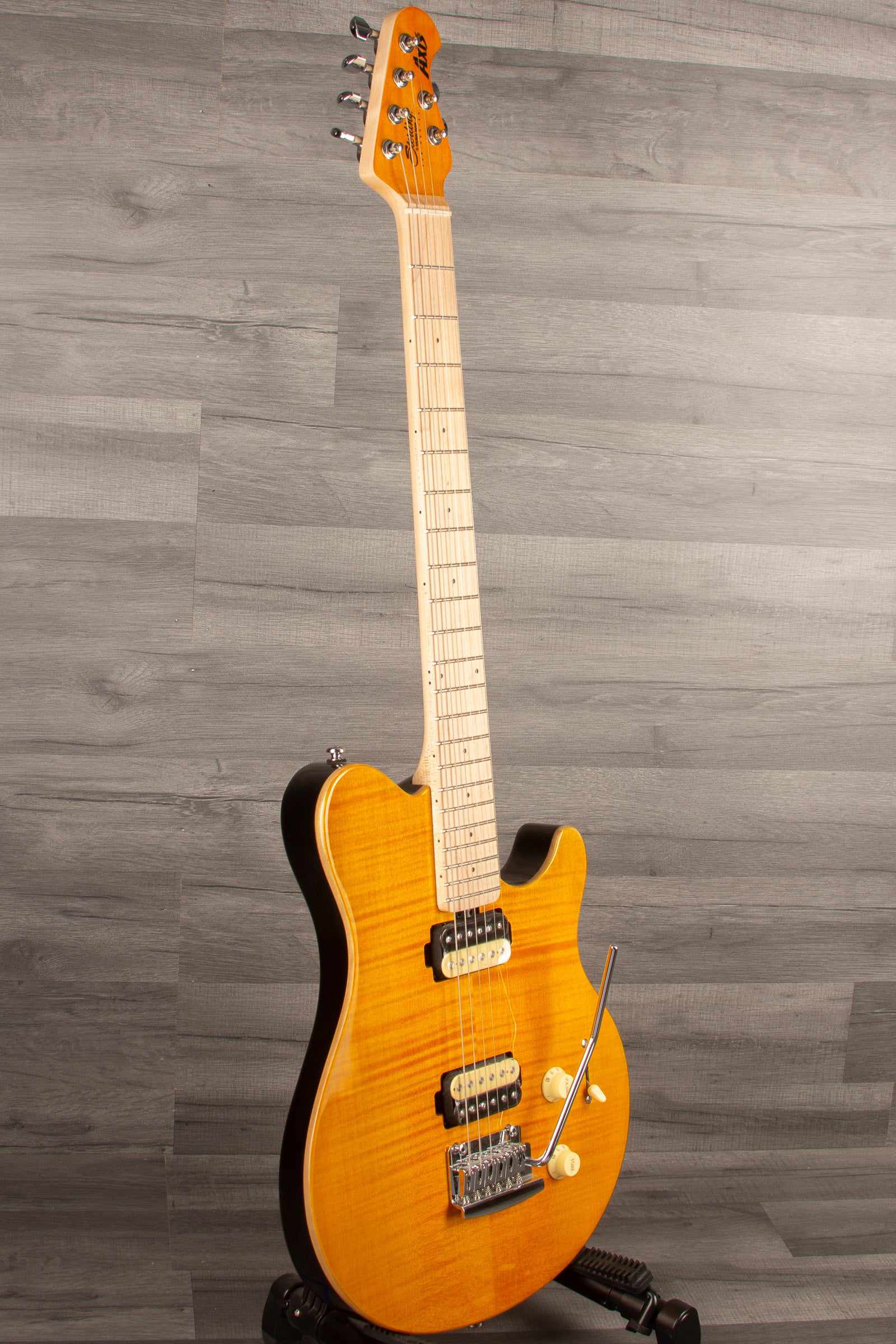 MusicMan Sterling Axis Flame Maple - Trans Gold