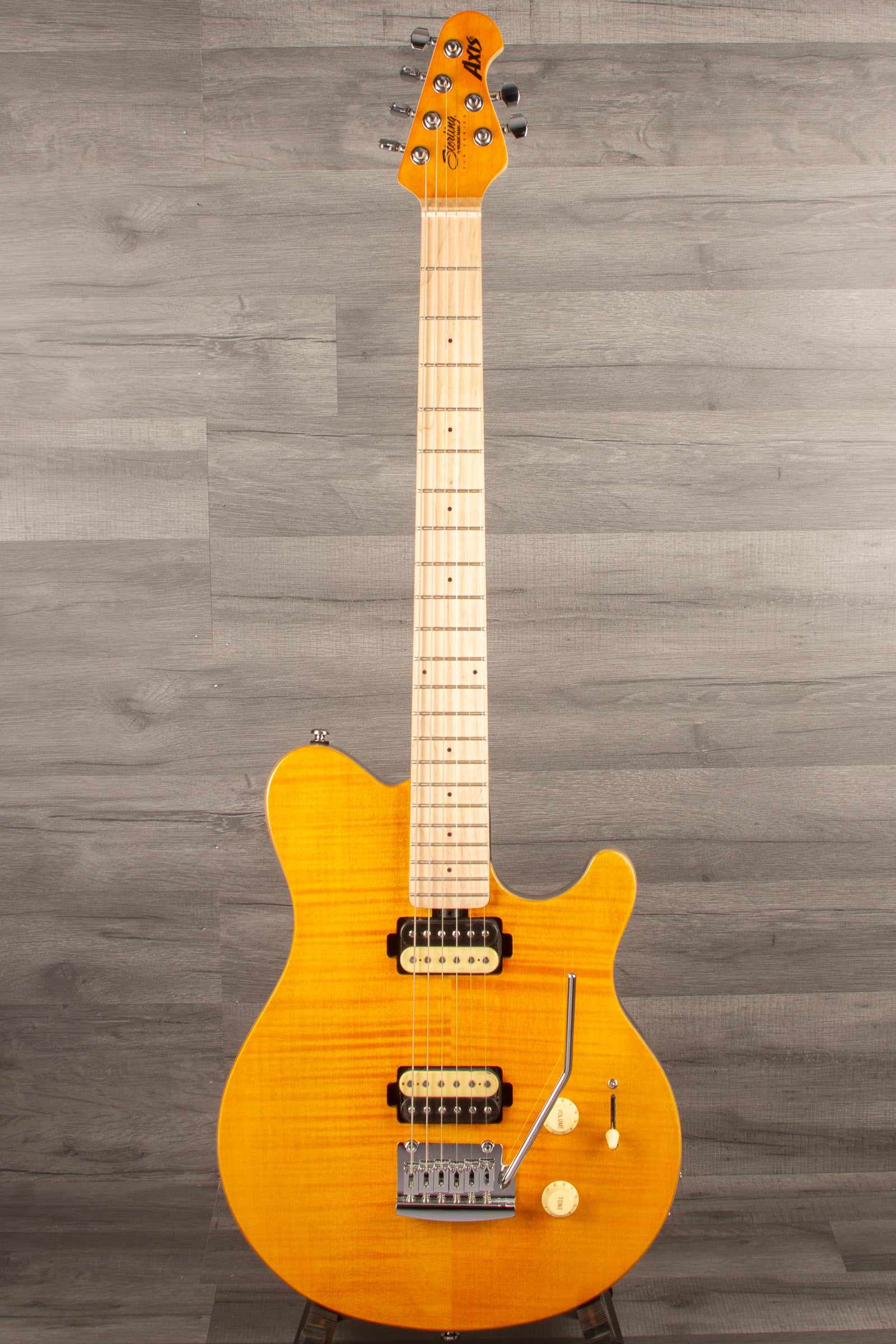 MusicMan Sterling Axis Flame Maple - Trans Gold