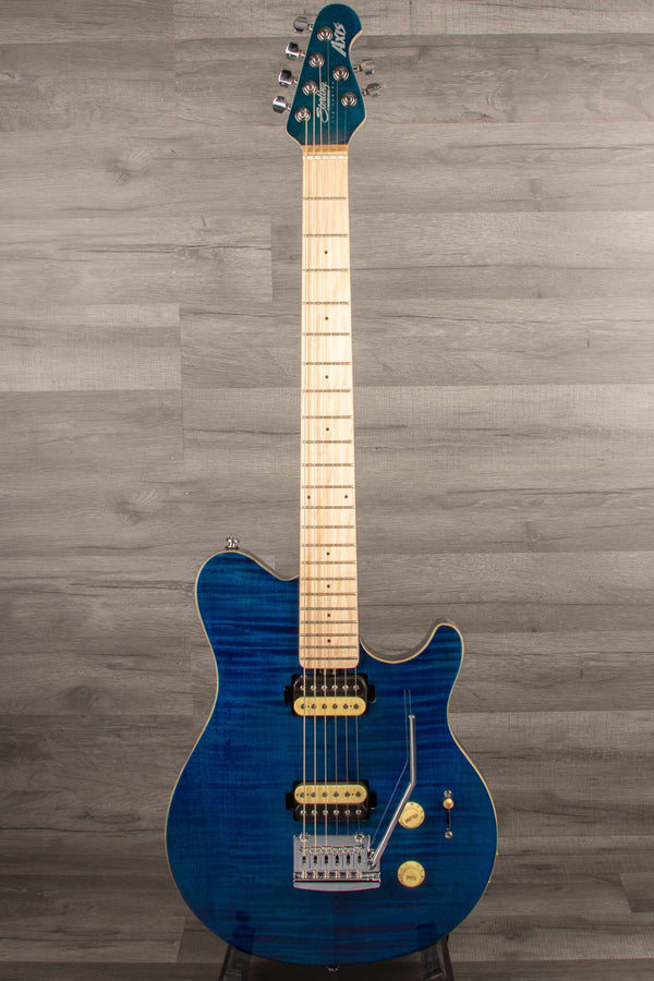 MusicMan Sterling Axis Flame Maple - Neptune Blue - MusicStreet