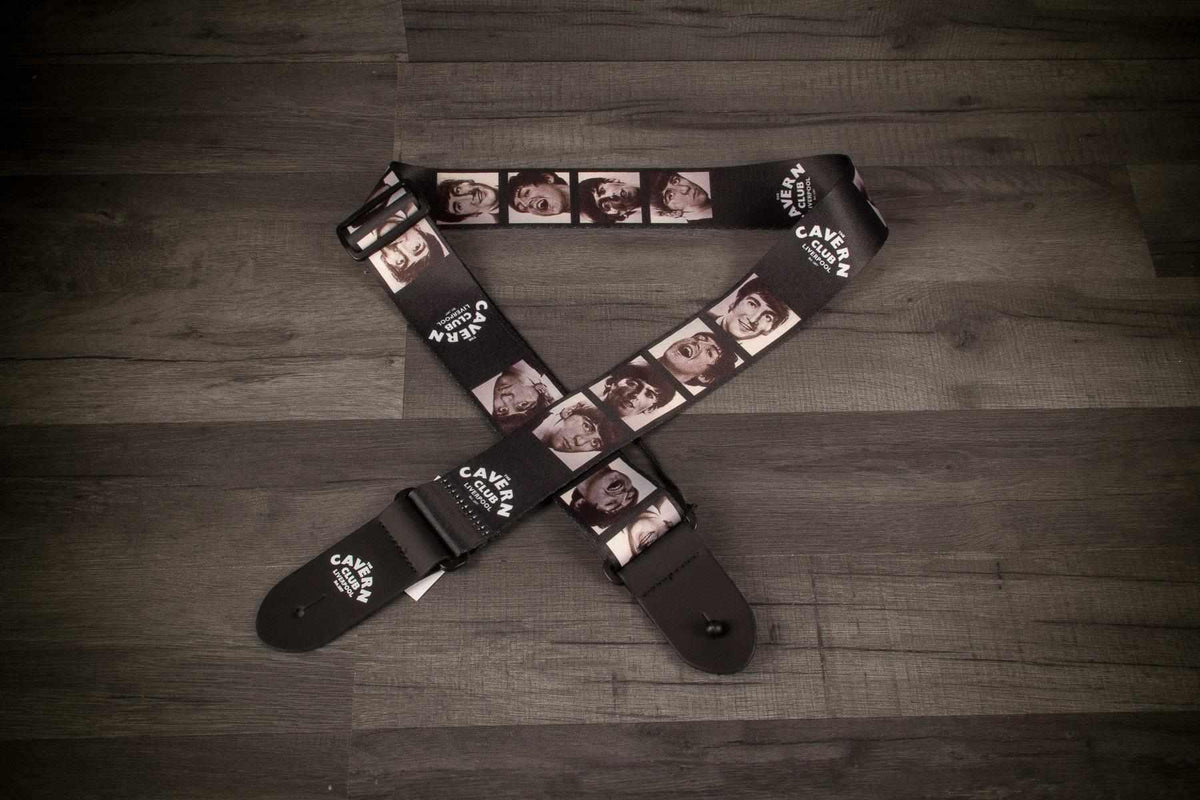 The Cavern Club 2" Wide Poly Guitar Strap With Beatles Faces