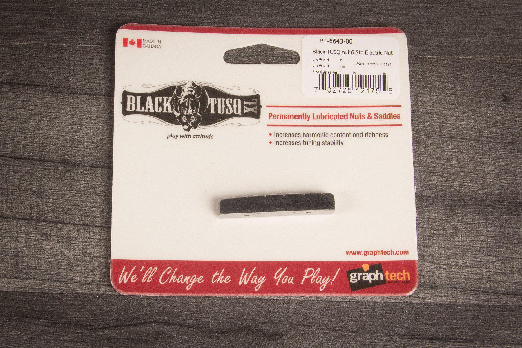 Tusq Accessories Graph Tech Black TUSQ XL PT-6643-00 Electric Guitar Nut 6 Strings