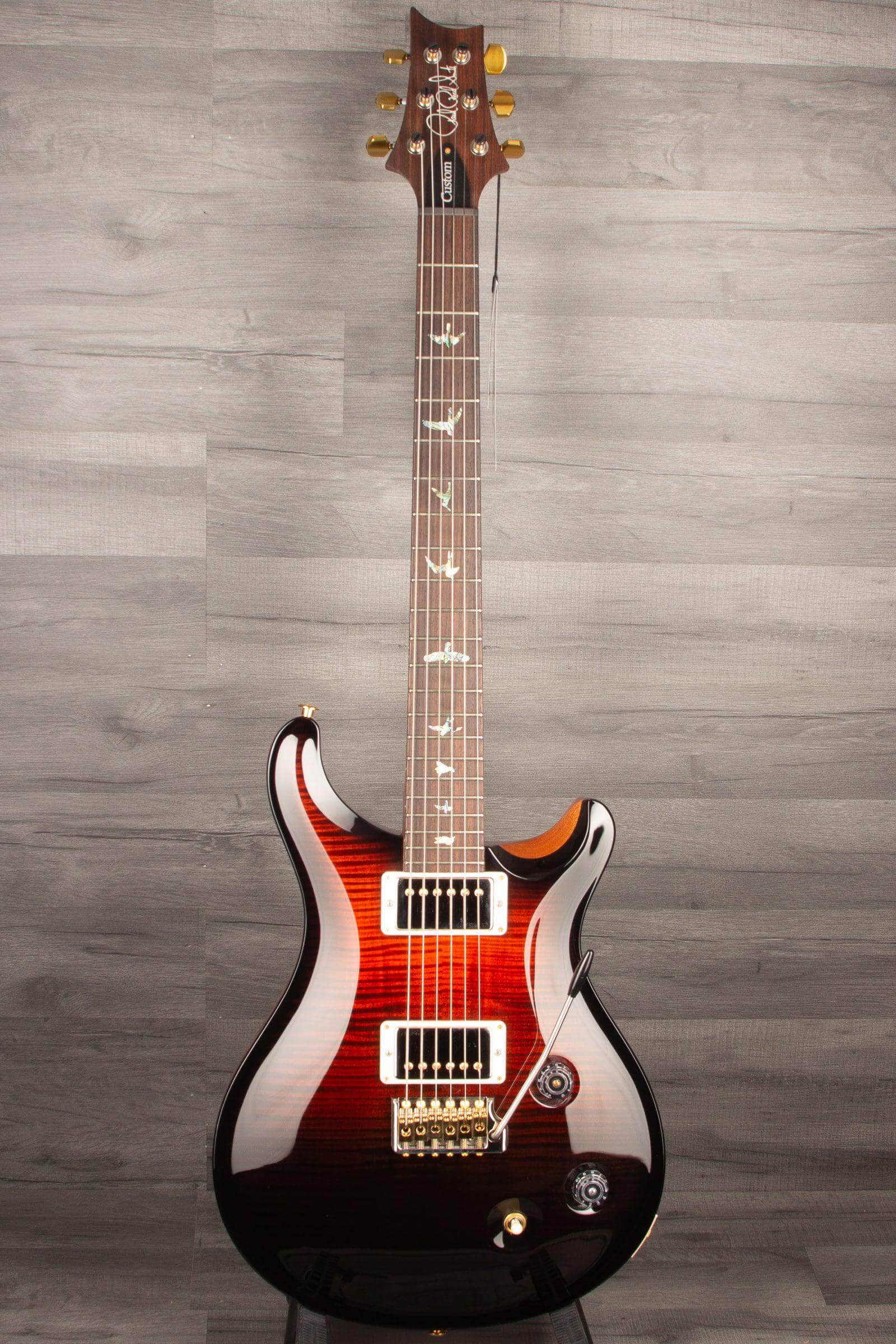 PRS Wood Library Custom 22 Fire Red Black Fade Flame - solid Rosewood neck
