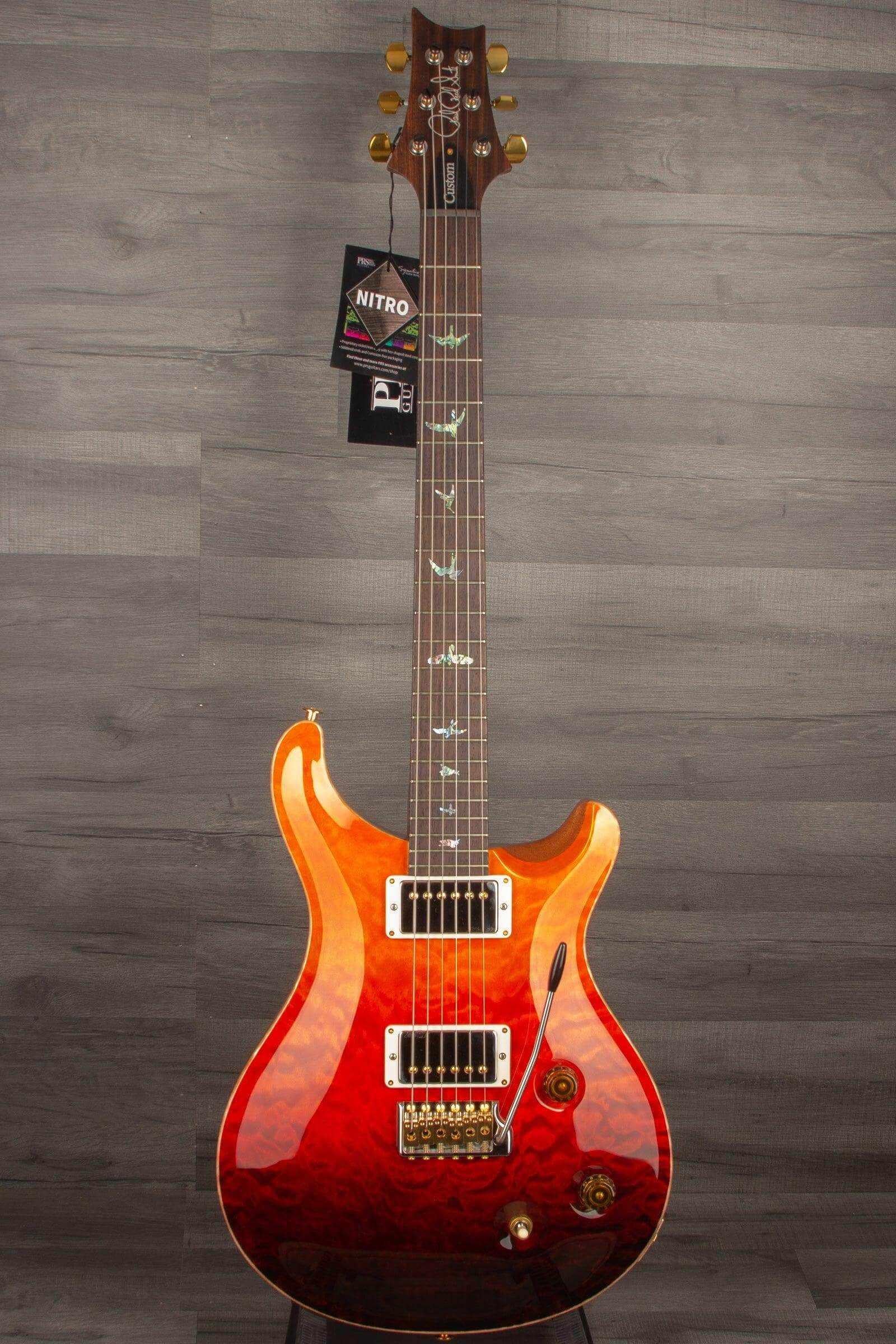 PRS Wood Library Custom 22 Orange Fade Quilt Top - solid Rosewood neck