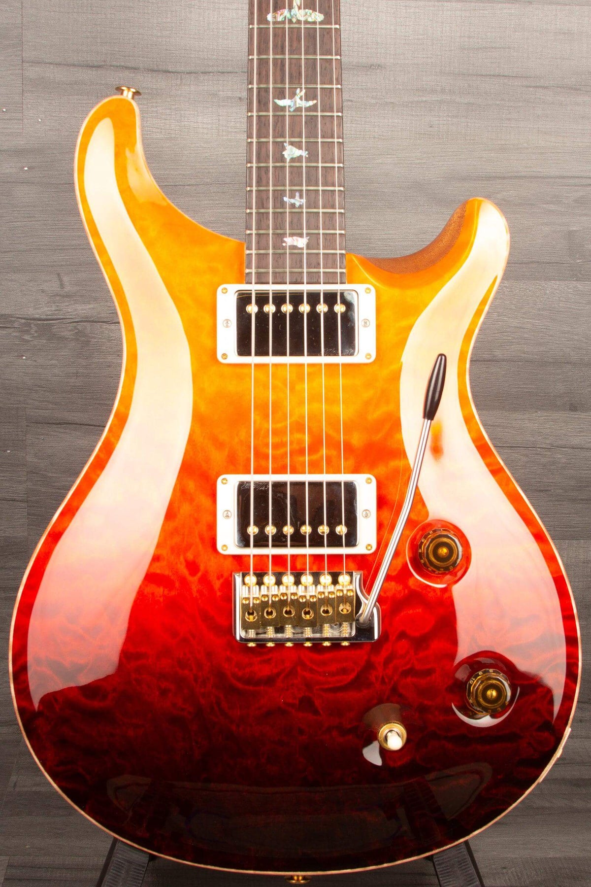 PRS Wood Library Custom 22 Orange Fade Quilt Top - solid Rosewood neck