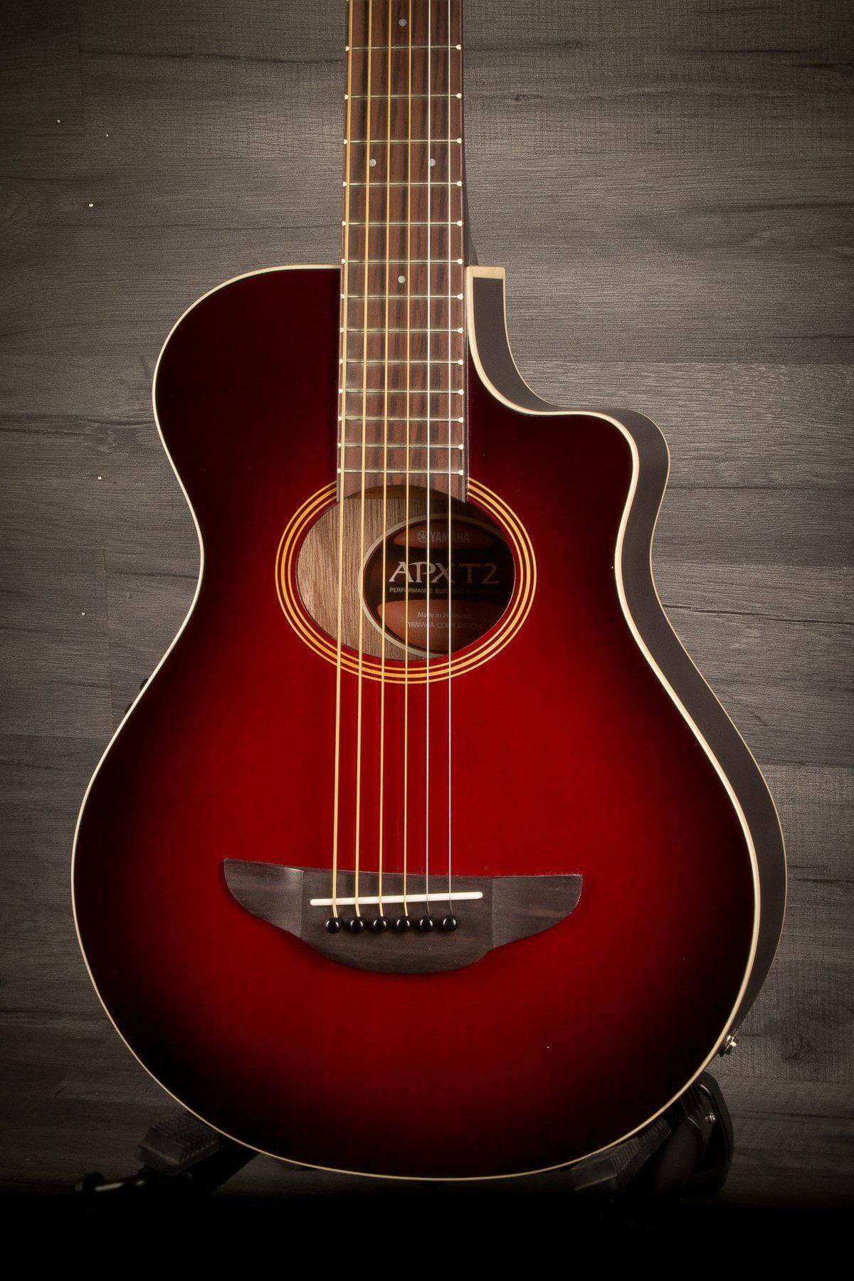Yamaha Acoustic Guitar Yamaha APXT2 Dark Red Burst Travel Guitar