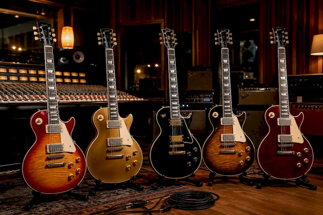 Guitar parts and tools in workshop