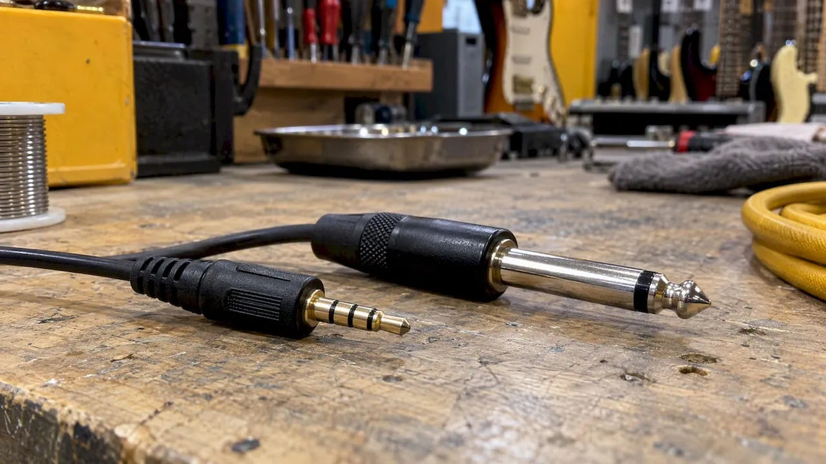TRRS headset plug beside guitar jack