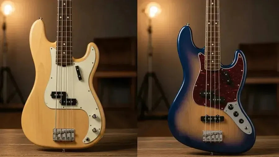 Fender Precision and Jazz Bass comparison highlighting their features and design