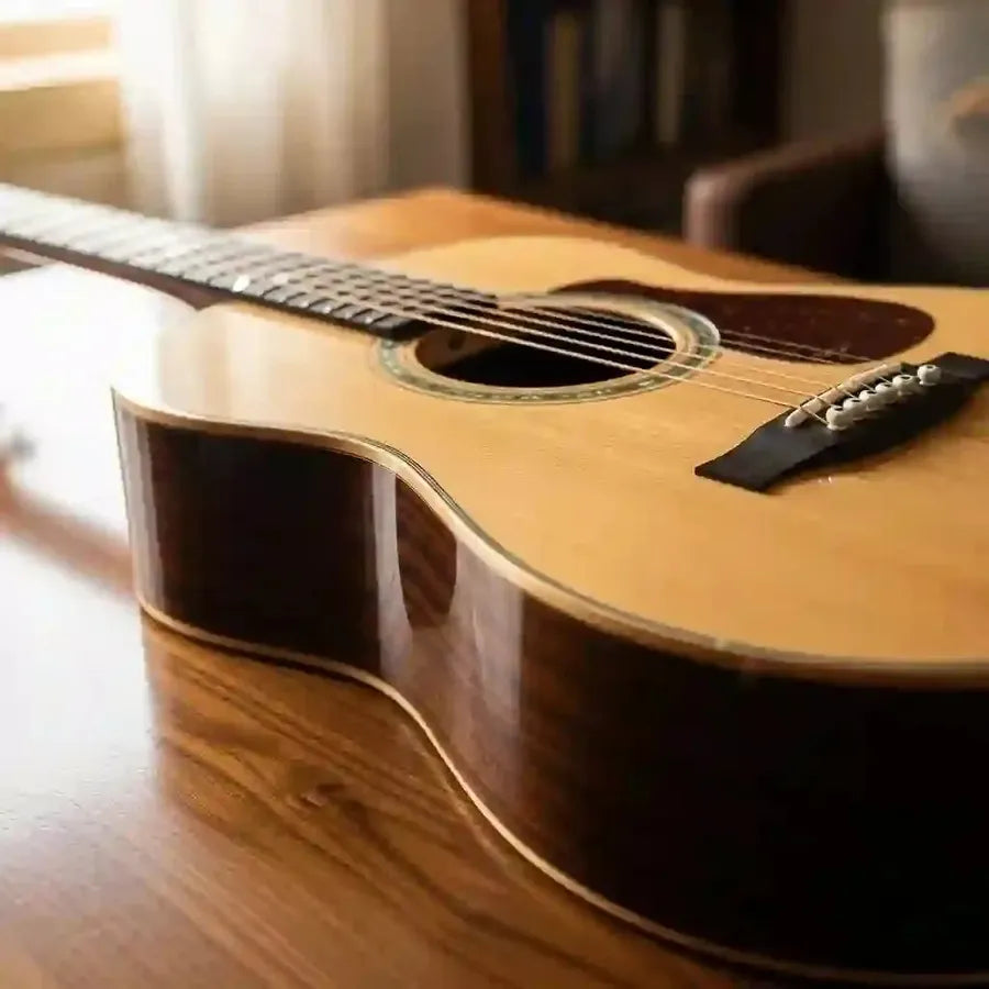 Premium acoustic guitar showcasing exquisite craftsmanship and rich tonal qualities