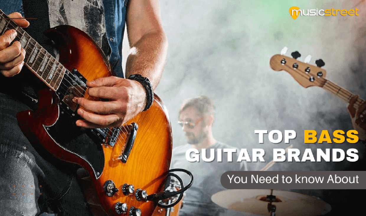 Performance by musicians showcasing top bass guitar brands in a band setting.