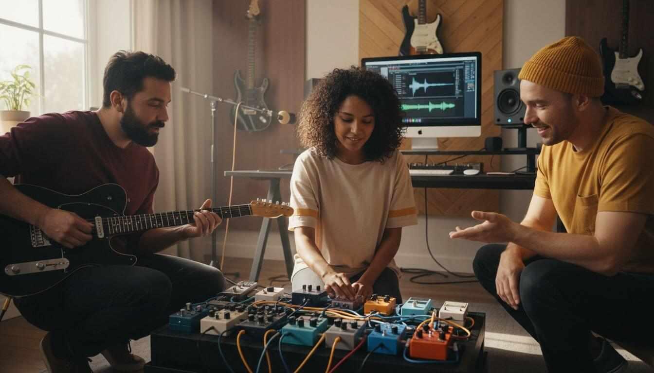 electric guitar pedals scene