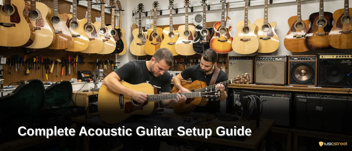MusicStreet keeps every instrument physically in stock and performs an in-house workshop setup by professional